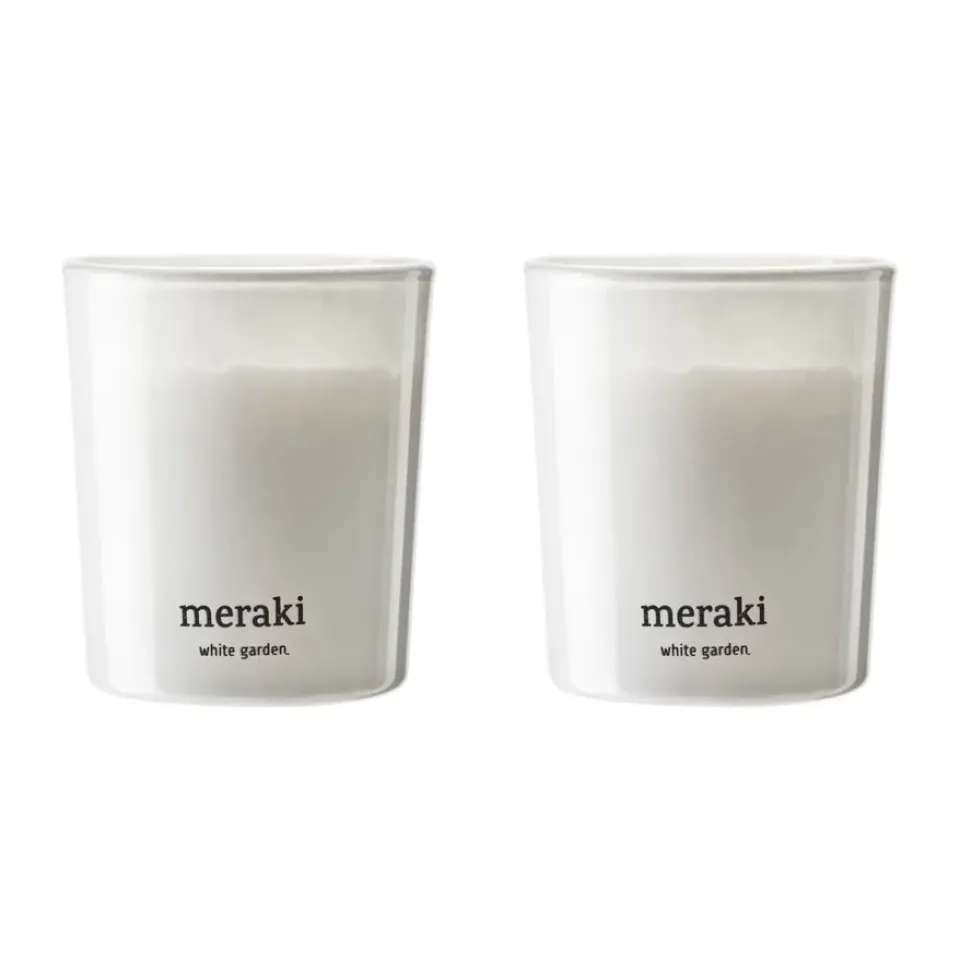New Meraki Velas perfumadas 12 horas 12, 2-pack, White garden Blanco