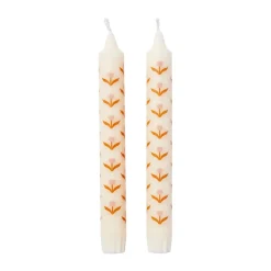 Sale Broste Copenhagen Velas Tulip 2-pack, White-soft pink Blanco