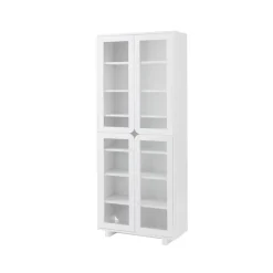 Outlet 1898 Vitrina alta Vidja, Lacado Blanco