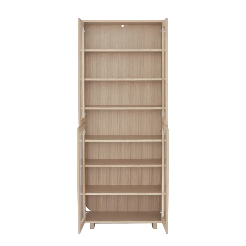 Outlet 1898 Vitrina alta Vidja, Roble pigmentado blanco Beige