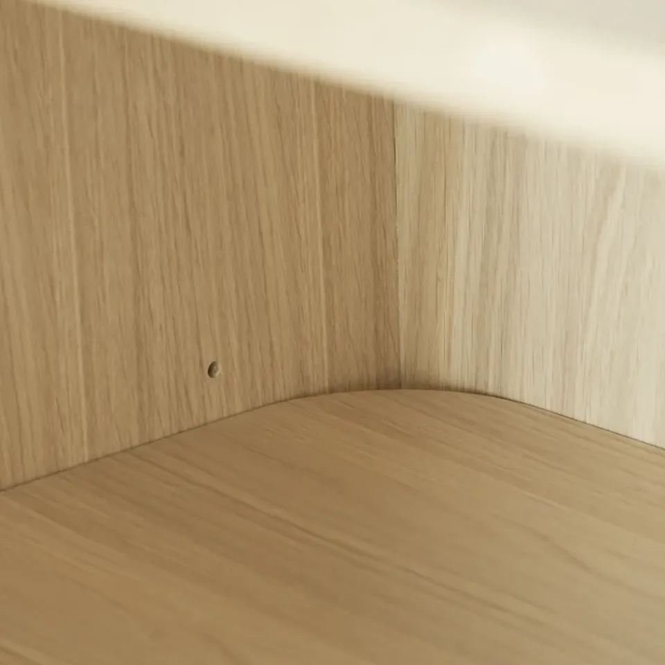 Outlet 1898 Vitrina alta Vidja, Roble pigmentado blanco Beige