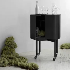 Outlet Northern Vitrina bar con ruedas Loud , Negro