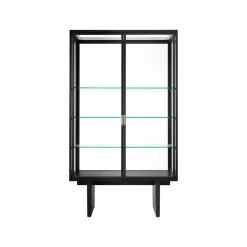Clearance GUBI Vitrina Private, Vidrio, marrón-roble teñido de negro Transparente