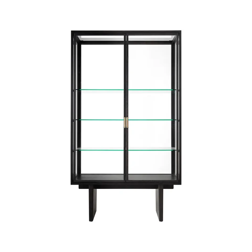 Clearance GUBI Vitrina Private, Vidrio, marrón-roble teñido de negro Transparente