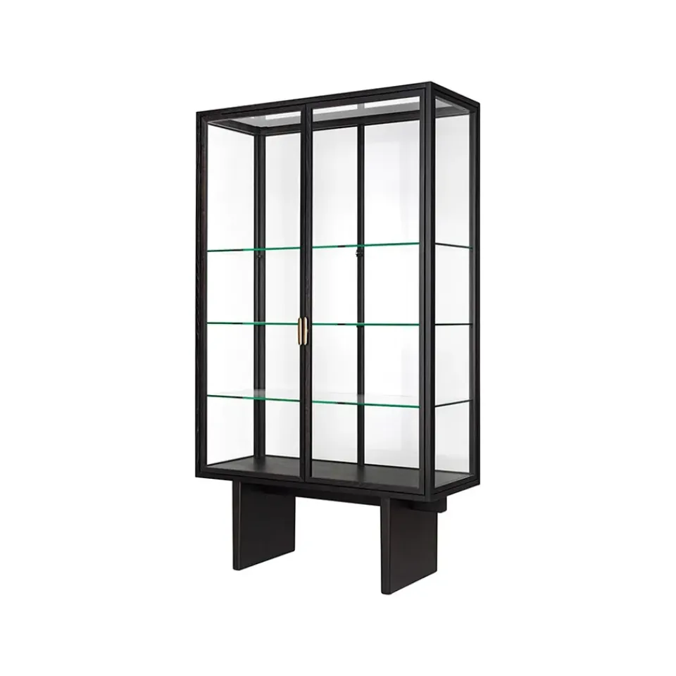 Clearance GUBI Vitrina Private, Vidrio, marrón-roble teñido de negro Transparente