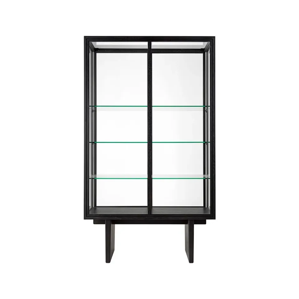 Clearance GUBI Vitrina Private, Vidrio, marrón-roble teñido de negro Transparente