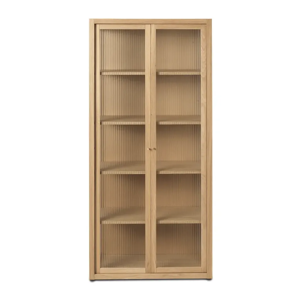 Online Ferm Living Vitrina Reed 70x155 cm, Natural oak Beige