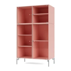 Montana Vitrina Ripple III 69,6x117,6x38 cm, Ruby-ben chrome Rosa