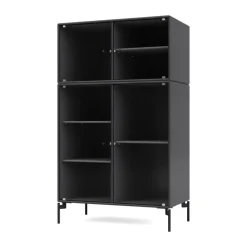 Outlet Montana Vitrina Ripple III 69,6x117,6x38 cm, Anthracite-ben black Gris