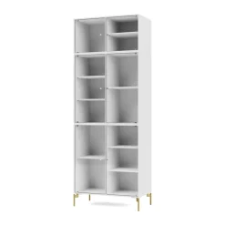 Discount Montana Vitrina Ripple IV 69,6x187,2x38 cm, NewWhite-ben brass Blanco
