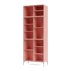 Outlet Montana Vitrina Ripple IV 69,6x187,2x38 cm, Ruby-ben chrome Rosa