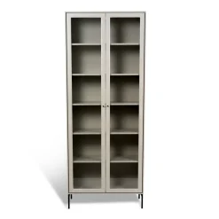 Outlet Mavis Vitrina Volt 190 cm , Detalles en negro Beige