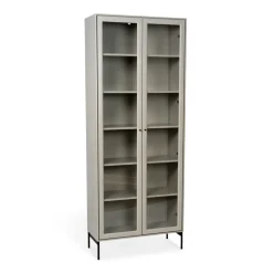 Outlet Mavis Vitrina Volt 190 cm , Detalles en negro Beige