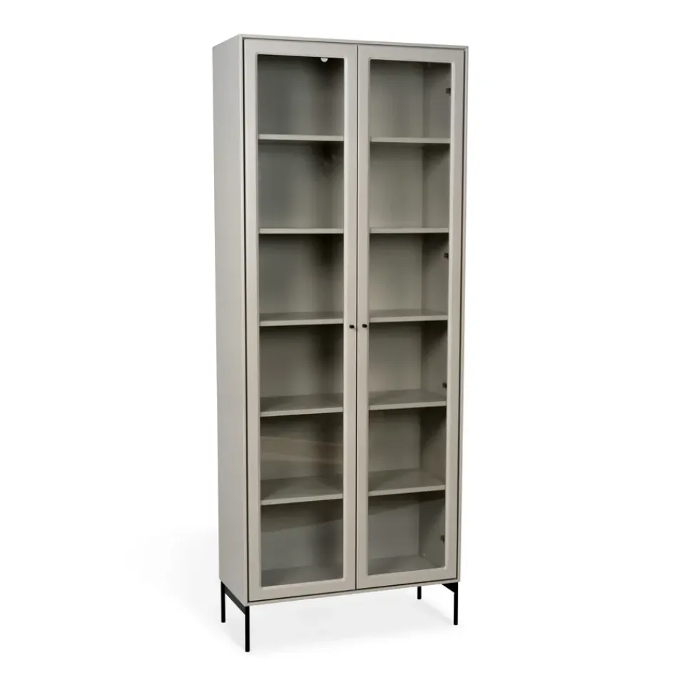 Outlet Mavis Vitrina Volt 190 cm , Detalles en negro Beige