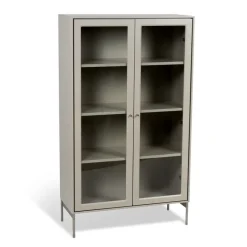 Clearance Mavis Vitrina Volt 130 cm , Detalles en acero inoxidable Beige